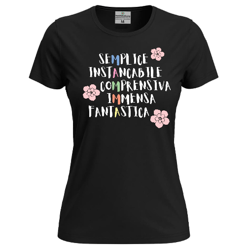 T-shirt maglia mezza manica Donna "MAMMA" festa mamma compleanno regalo personalizzato S grigio